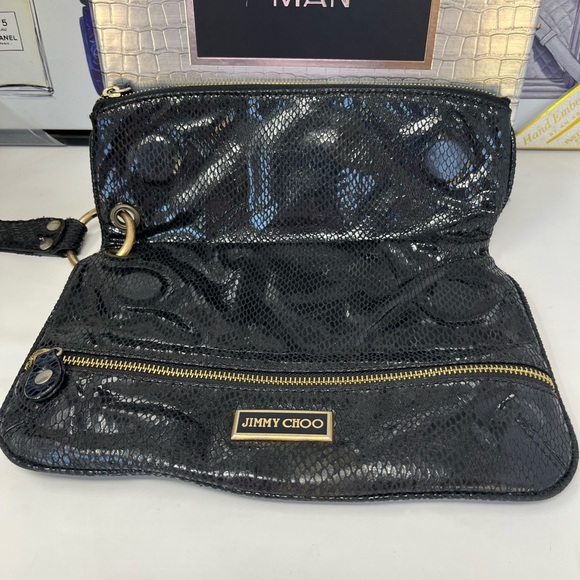 Jimmy Choo Mave leather snaked - embossed pattern Clutch - Picture 3 of 9